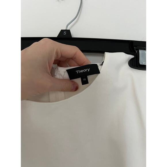 Theory Structured Fitted Sheath Dress in White Sea Salt MSRP $395 - Picture 4 of 4